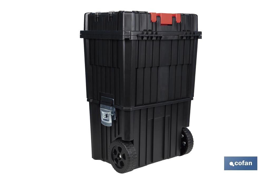Cofan – Carro de Herramientas Compact con 2 Bloques | Con Doble Asa y Ruedas | 45 × 36 × 64 cm