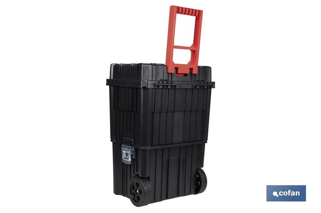 Cofan – Carro de Herramientas Compact con 2 Bloques | Con Doble Asa y Ruedas | 45 × 36 × 64 cm