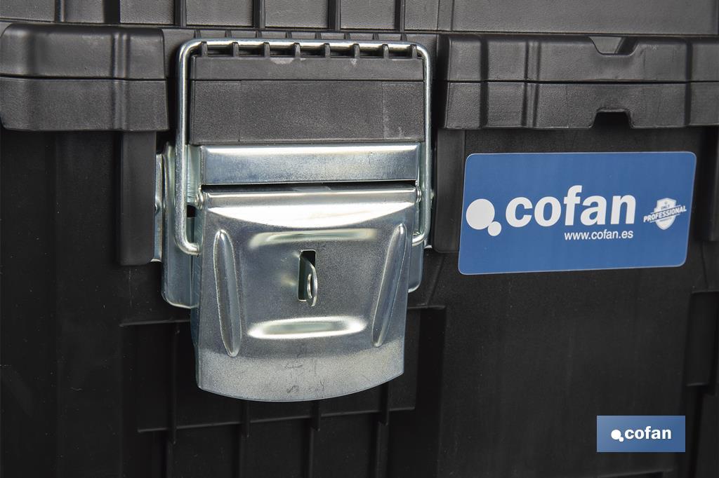 Cofan – Carro de Herramientas Compact con 2 Bloques | Con Doble Asa y Ruedas | 45 × 36 × 64 cm