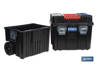 Cofan – Carro de Herramientas Compact con 2 Bloques | Con Doble Asa y Ruedas | 45 × 36 × 64 cm
