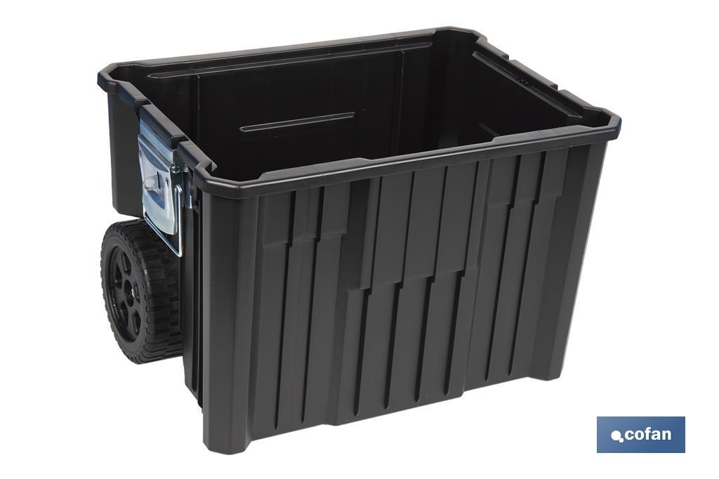 Cofan – Carro de Herramientas Compact con 2 Bloques | Con Doble Asa y Ruedas | 45 × 36 × 64 cm