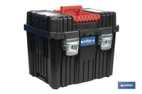 Cofan – Carro de Herramientas Compact con 2 Bloques | Con Doble Asa y Ruedas | 45 × 36 × 64 cm