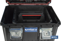 Cofan – Carro de Herramientas Compact con 2 Bloques | Con Doble Asa y Ruedas | 45 × 36 × 64 cm