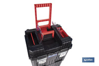 Cofan – Carro de Herramientas Compact con 2 Bloques | Con Doble Asa y Ruedas | 45 × 36 × 64 cm