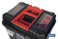 Cofan – Carro de Herramientas Compact con 2 Bloques | Con Doble Asa y Ruedas | 45 × 36 × 64 cm