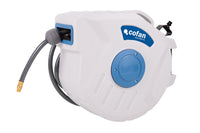 Cofan – Enrollador Automático de Manguera de Aire | 15 m de Longitud | Ø15 mm | Hasta 24 bar | Soporte de Pared Incluido