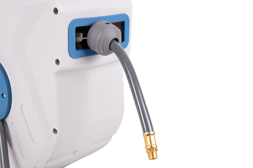 Cofan – Enrollador Automático de Manguera de Aire | 15 m de Longitud | Ø15 mm | Hasta 24 bar | Soporte de Pared Incluido
