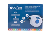 Cofan – Enrollador Automático de Manguera de Aire | 15 m de Longitud | Ø15 mm | Hasta 24 bar | Soporte de Pared Incluido