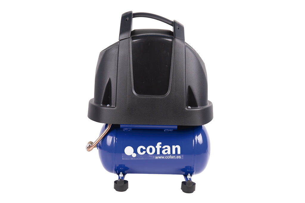 Cofan – Compresor de Aire Ultraligero | Motor 1,5 HP | Depósito 6 L | Sin Aceite | Compacto y Portátil para Uso Doméstico y Profesional