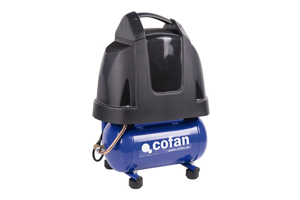 Cofan – Compresor de Aire Ultraligero | Motor 1,5 HP | Depósito 6 L | Sin Aceite | Compacto y Portátil para Uso Doméstico y Profesional