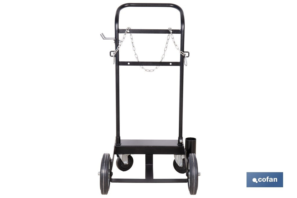 Cofan – Carro Portabidones de Acero | Ruedas Antipinchazo y Cadena de Seguridad | Para Bidones de 60 L