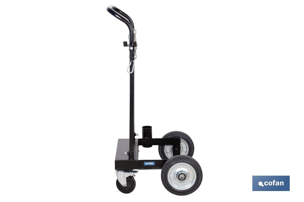 Cofan – Carro Portabidones de Acero | Ruedas Antipinchazo y Cadena de Seguridad | Para Bidones de 60 L