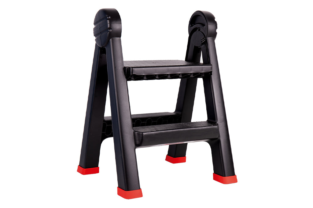 Cofan – Escalera Plegable de 2 Peldaños | Antideslizante | 150 kg | EN 14183 | PP