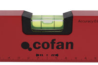 Cofan – Nivel de Aluminio con 3 Burbujas | Alta Precisión 0,5 mm/m | Medidas de 300 a 1500 mm | Carcasa Antigolpes