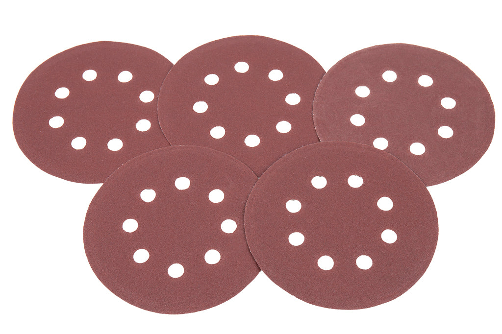 Cofan – Discos de Lija para Lijadora Orbital Ø125 mm | Pack 5 uds | 8 Orificios | Velcro