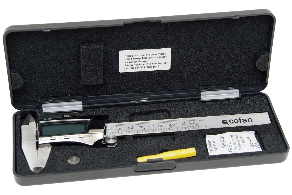 Cofan – Pie de Rey Digital INOX | Acero Inoxidable | Lectura en mm, pulgadas y fracciones | Auto Apagado