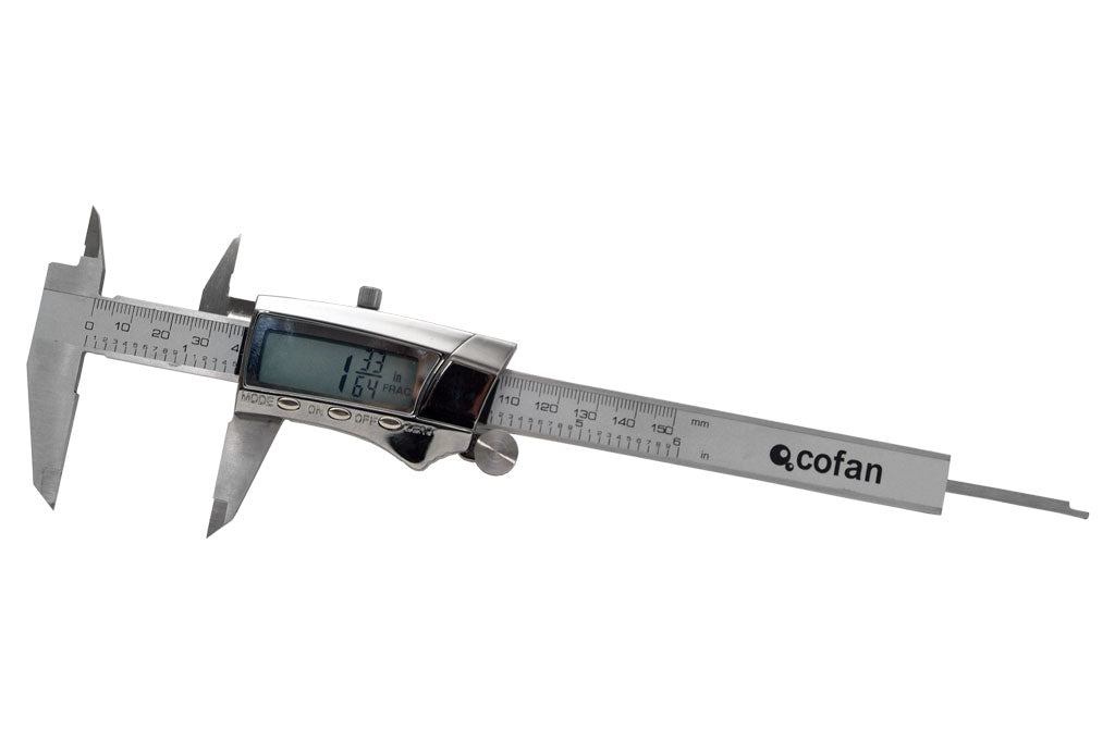 Cofan – Pie de Rey Digital INOX | Acero Inoxidable | Lectura en mm, pulgadas y fracciones | Auto Apagado