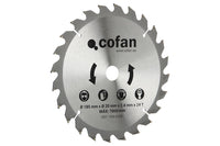 Cofan – Disco de Corte para Madera Ø185 mm | 24 Dientes | Recambio para Sierra Circular Ref. 50001210
