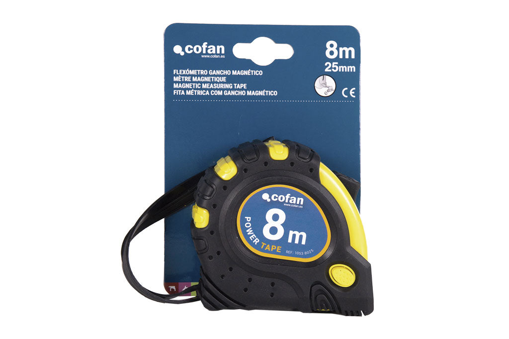 Cofan – Flexómetro con Gancho Magnético | Lectura Precisa | 3, 5 y 8 m Disponibles | Uso Profesional