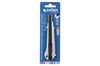Cofan – Cúter Profesional de Aluminio | Hoja Negra SK2 | Bloqueo Automático | Zona Antideslizante | 9 mm y 18 mm