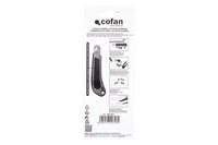 Cofan – Cúter Profesional de Aluminio | Hoja Negra SK2 | Bloqueo Automático | Zona Antideslizante | 9 mm y 18 mm