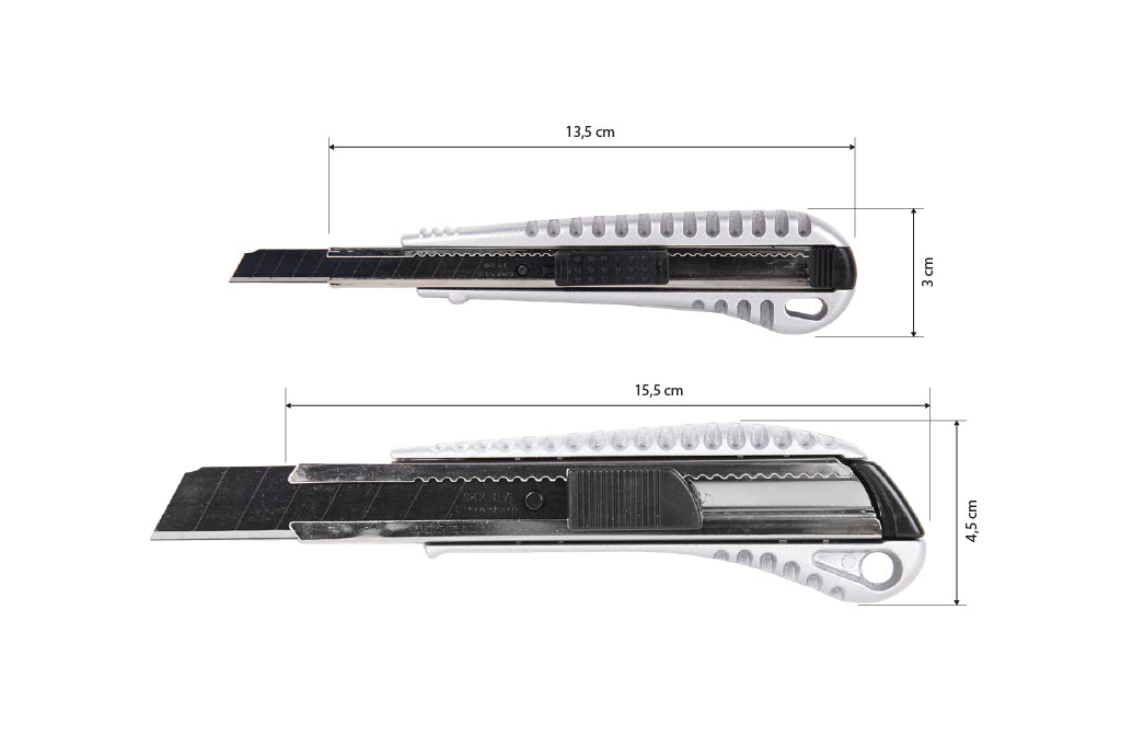 Cofan – Cúter Profesional de Aluminio | Hoja Negra SK2 | Bloqueo Automático | Zona Antideslizante | 9 mm y 18 mm