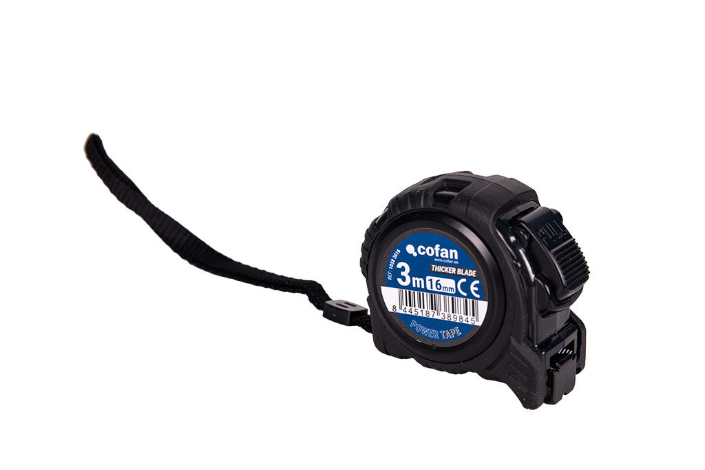 Cofan – Flexómetro Hoja Negra Doble Cara | Carcasa ABS Antichoque | Bloqueo Automático | 3, 5 y 8 m Disponibles