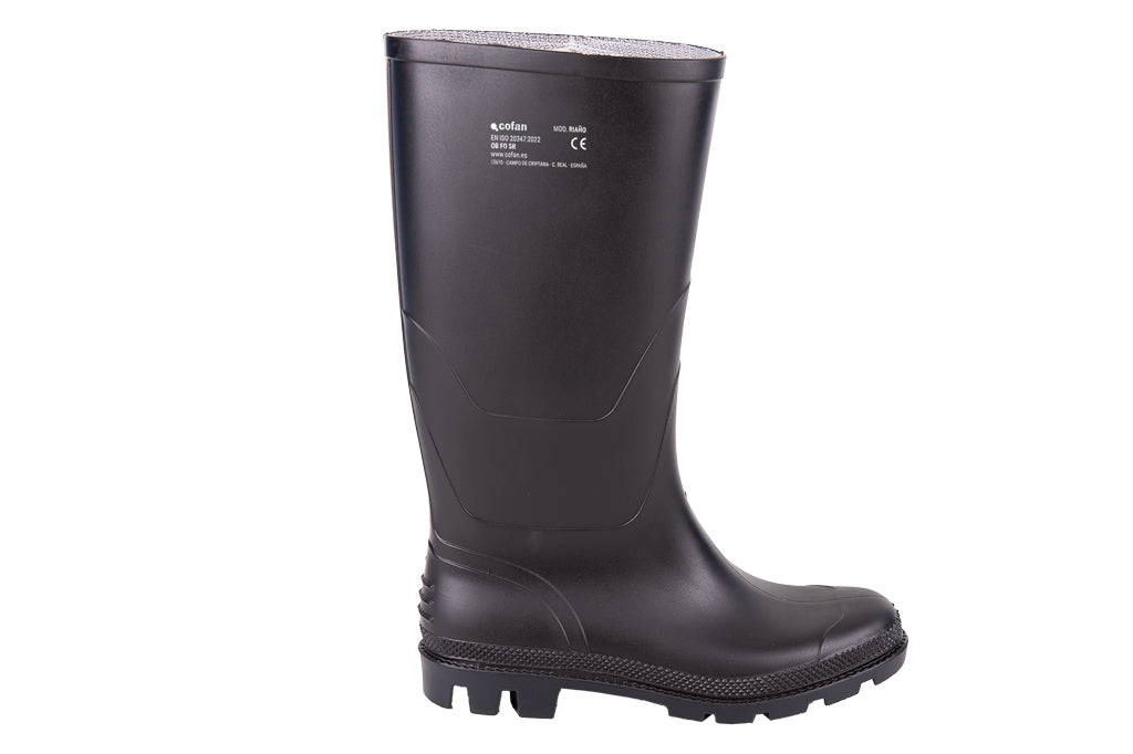 Cofan – Botas de Agua con Caña Alta OB FO SR | PVC Negro | Alta Resistencia a Agua, Aceites y Grasas | Tallas 37 a 47