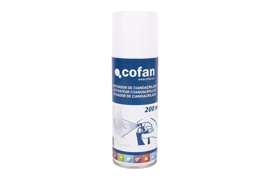 Cofan – Activador de Cianoacrilato 200 ml | Secado Rápido | Ideal para Superficies Porosas y Materiales Sensibles | Formato Unitario o Caja de 6