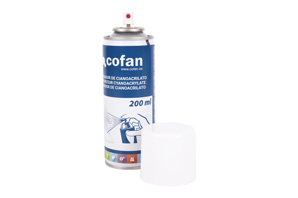Cofan – Activador de Cianoacrilato 200 ml | Secado Rápido | Ideal para Superficies Porosas y Materiales Sensibles | Formato Unitario o Caja de 6