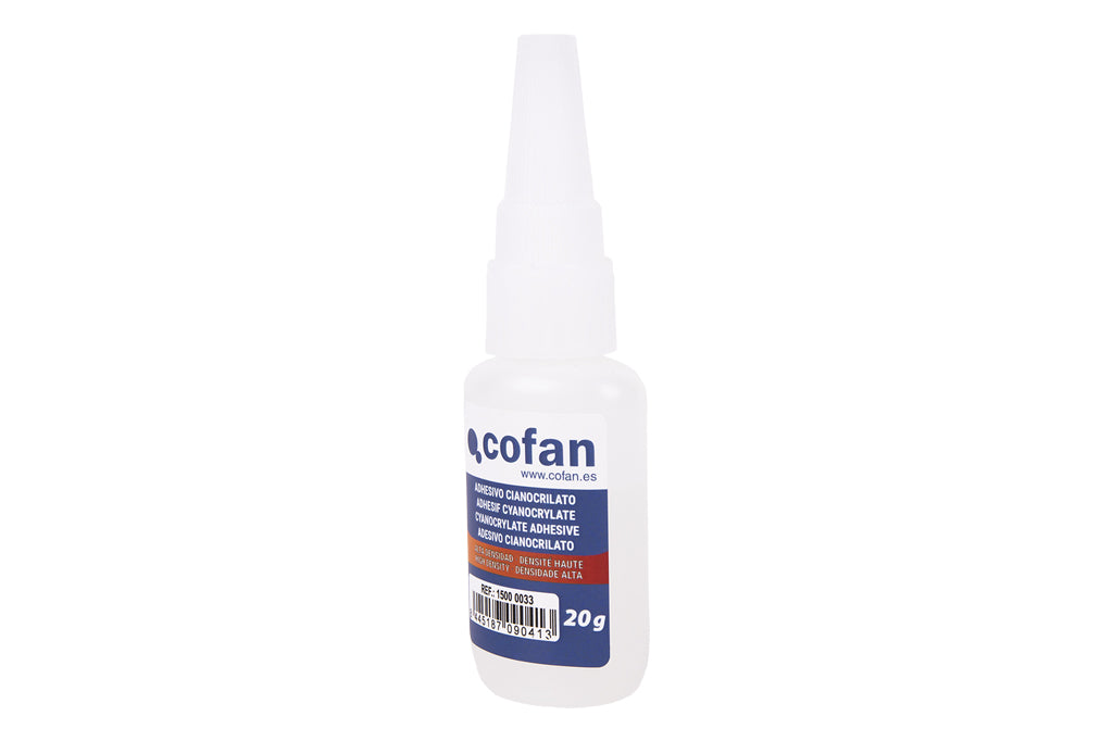 Cofan – Adhesivo Cianoacrilato Transparente de Alta Viscosidad | 3 g, 20 g o 50 g | Unión Instantánea Multiusos | Formato Unitario o Pack de 12