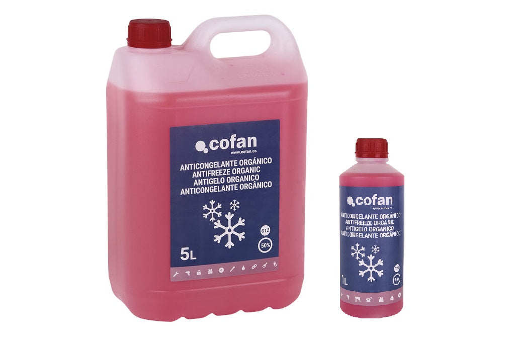 Cofan – Anticongelante G12 50% Orgánico OAT | Protección -35°C | Long Life | 1L y 5L