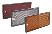 Cofan – Catadióptrico Rectangular Homologado con Agujeros | Disponible en Rojo, Ámbar y Blanco | Medidas 106 x 50 mm
