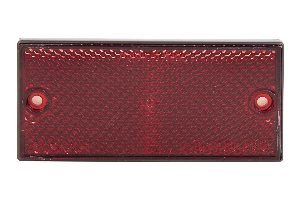 Cofan – Catadióptrico Rectangular Homologado con Agujeros y Adhesivo | Colores Rojo, Ámbar y Blanco | Medidas 106 x 50 mm