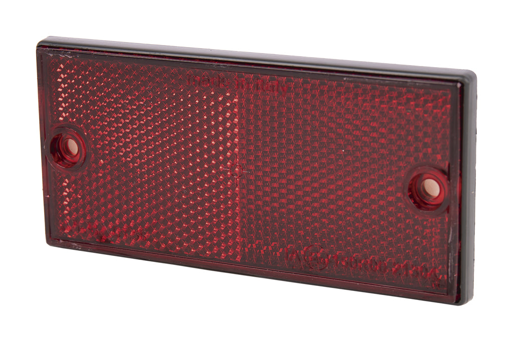 Cofan – Catadióptrico Rectangular Homologado con Agujeros y Adhesivo | Colores Rojo, Ámbar y Blanco | Medidas 106 x 50 mm