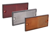 Cofan – Catadióptrico Rectangular Homologado con Agujeros y Adhesivo | Colores Rojo, Ámbar y Blanco | Medidas 106 x 50 mm