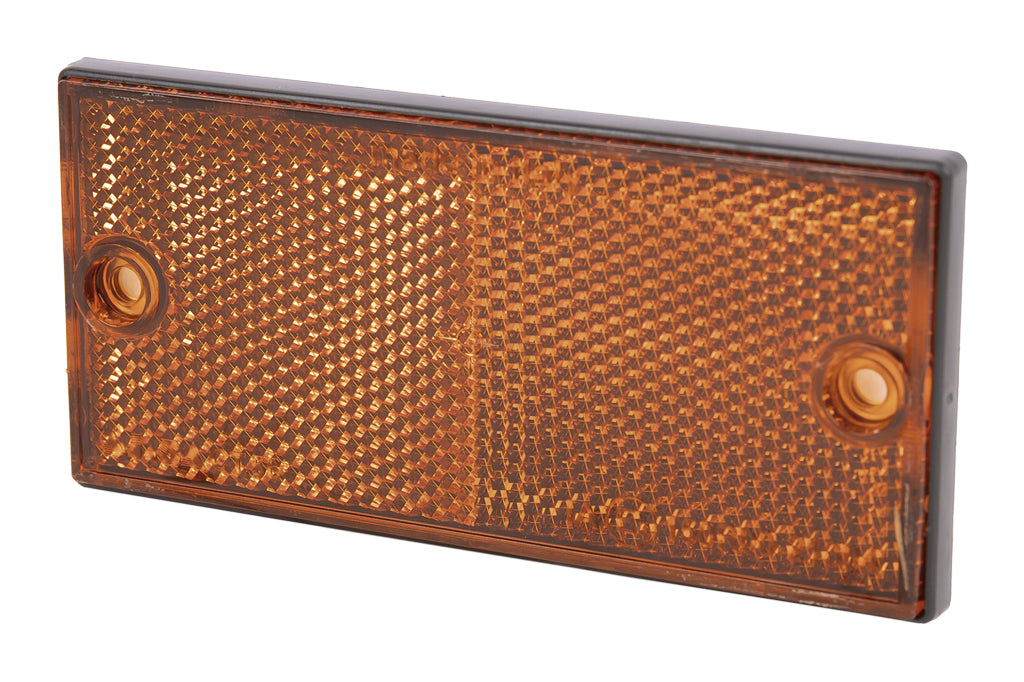 Cofan – Catadióptrico Rectangular Homologado con Agujeros y Adhesivo | Colores Rojo, Ámbar y Blanco | Medidas 106 x 50 mm