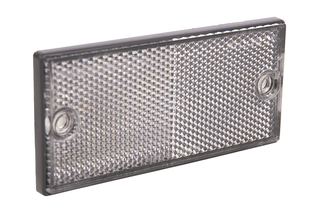 Cofan – Catadióptrico Rectangular Homologado con Agujeros y Adhesivo | Colores Rojo, Ámbar y Blanco | Medidas 106 x 50 mm