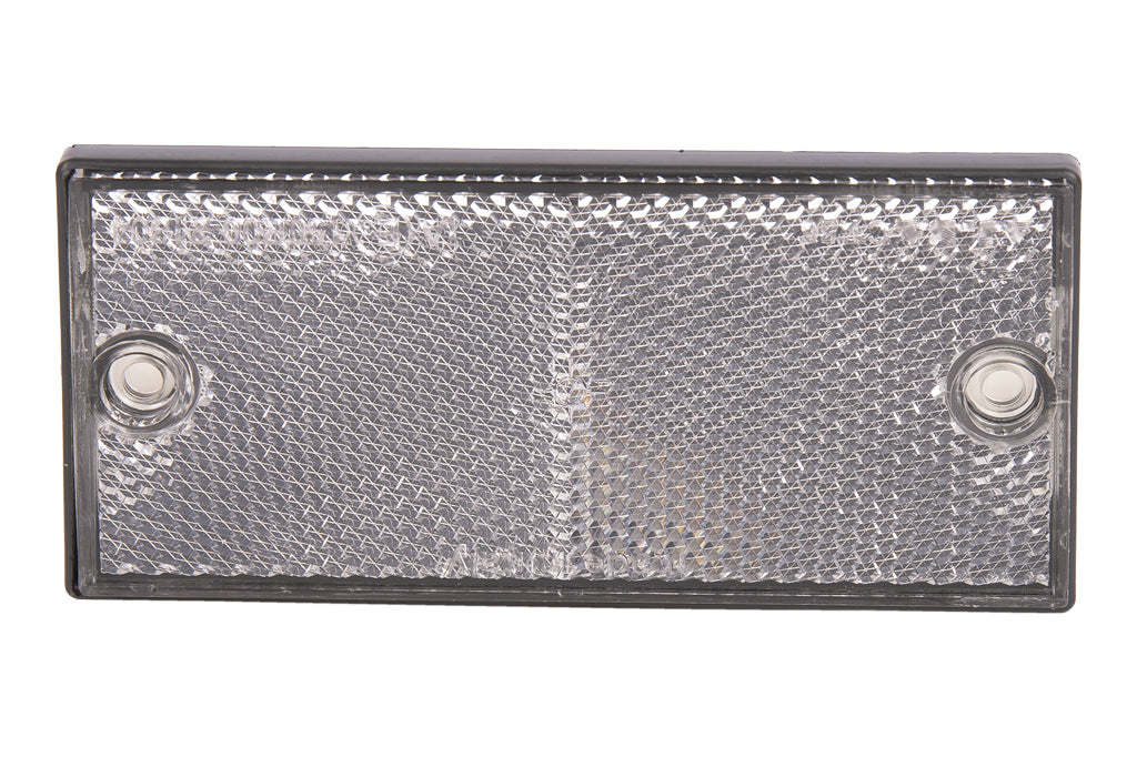 Cofan – Catadióptrico Rectangular Homologado con Agujeros y Adhesivo | Colores Rojo, Ámbar y Blanco | Medidas 106 x 50 mm
