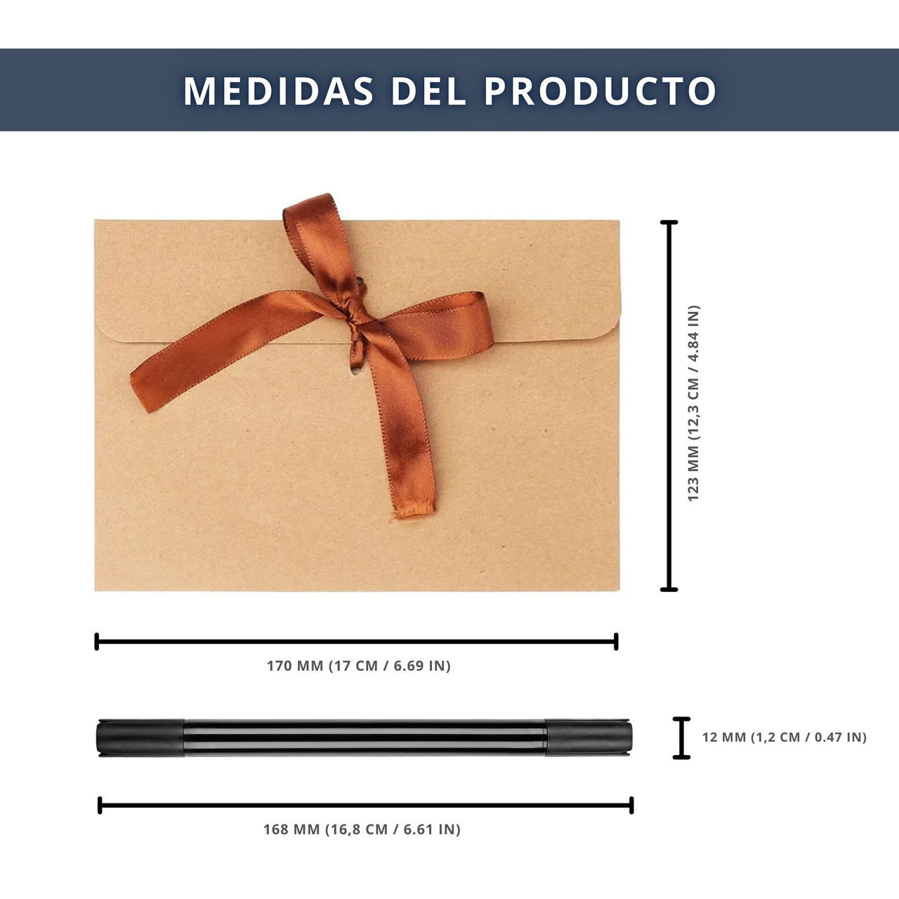 IBRIQO® 30 Sobres Papel Kraft con Lazo de Colores y Rotulador