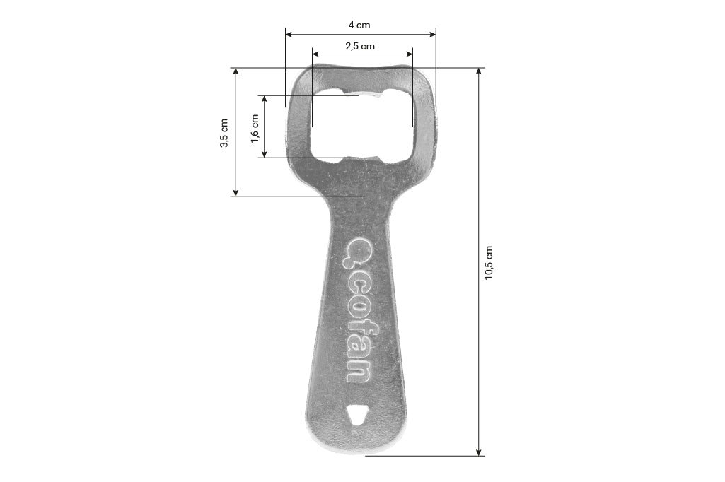 Cofan – Abridor de Botellas Profesional | Acero Cincado | Ideal para Hostelería y Hogar | 10,5 x 4 cm