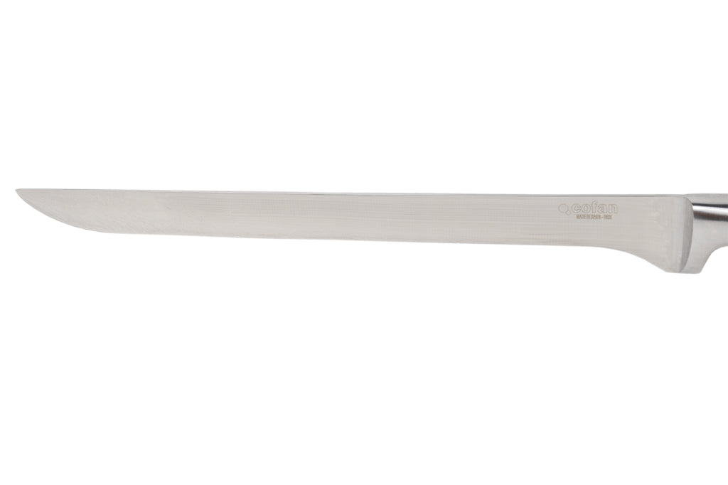 Cofan – Cuchillo Jamonero y Salmonero Aguacejo 25 cm | Forjado Francés | Acero 5Cr15MoV | Rojo