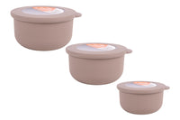 Cofan – Set de 3 Recipientes Redondos con Tapa 100 ml, 250 ml y 500 ml | PP + TPE | Colores Surtidos