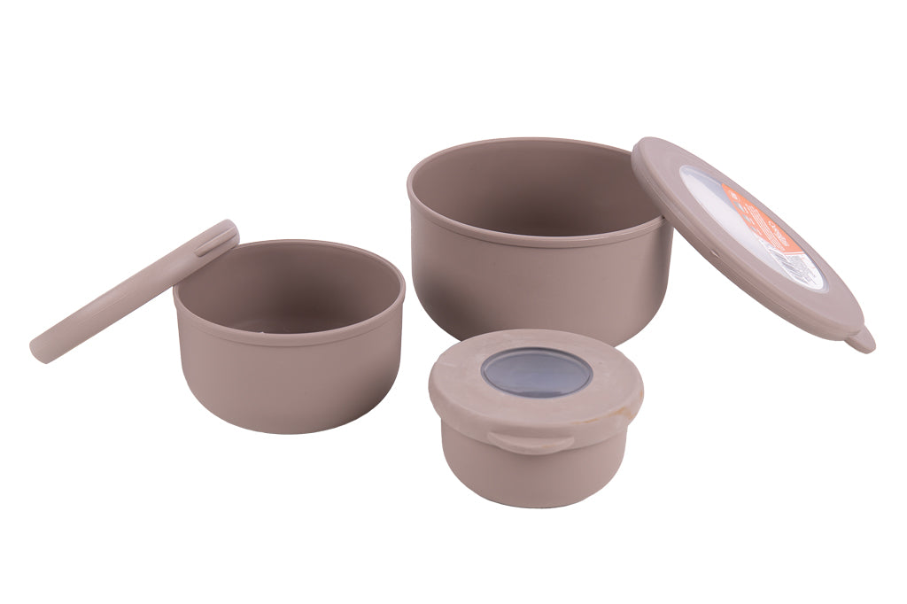 Cofan – Set de 3 Recipientes Redondos con Tapa 100 ml, 250 ml y 500 ml | PP + TPE | Colores Surtidos