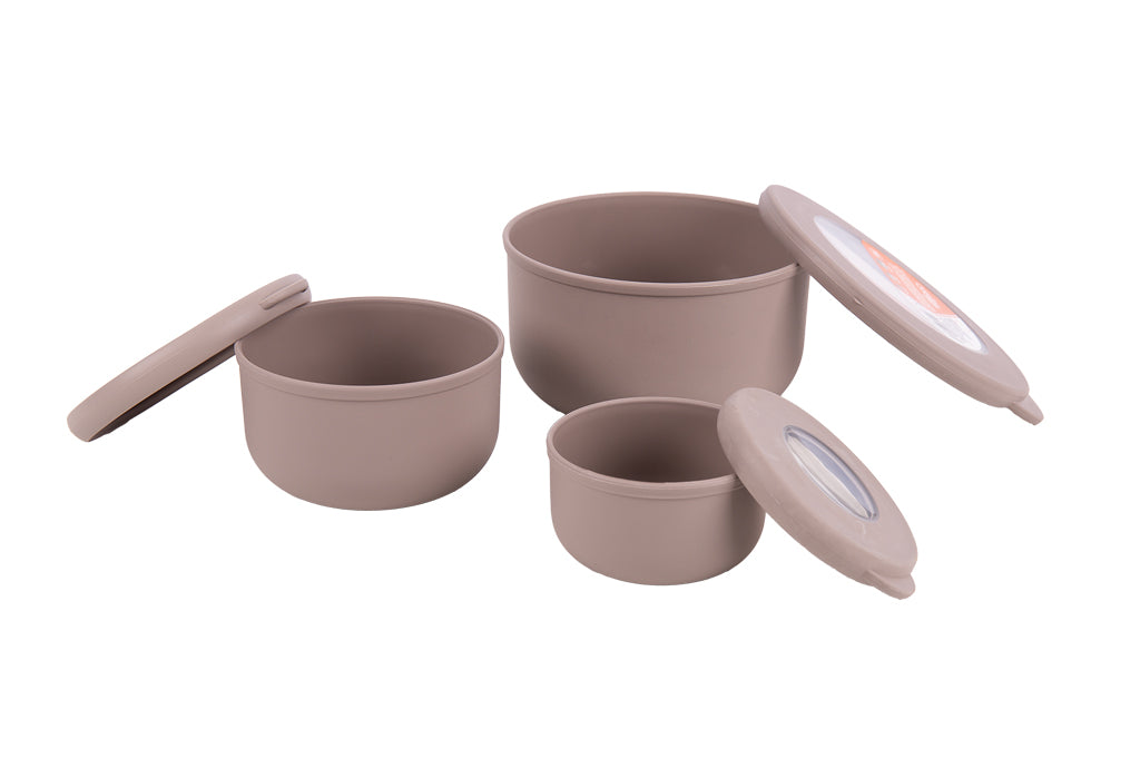 Cofan – Set de 3 Recipientes Redondos con Tapa 100 ml, 250 ml y 500 ml | PP + TPE | Colores Surtidos