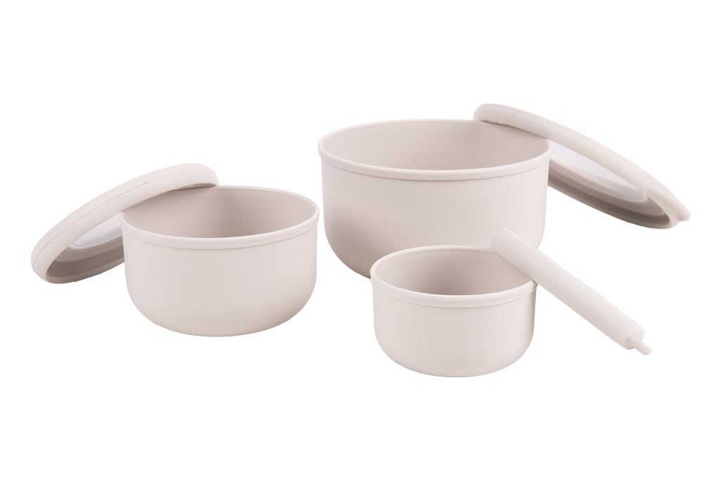 Cofan – Set de 3 Recipientes Redondos con Tapa 100 ml, 250 ml y 500 ml | PP + TPE | Colores Surtidos