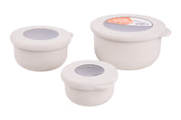 Cofan – Set de 3 Recipientes Redondos con Tapa 100 ml, 250 ml y 500 ml | PP + TPE | Colores Surtidos