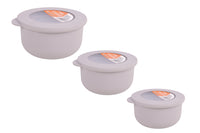Cofan – Set de 3 Recipientes Redondos con Tapa 100 ml, 250 ml y 500 ml | PP + TPE | Colores Surtidos