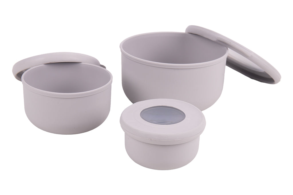 Cofan – Set de 3 Recipientes Redondos con Tapa 100 ml, 250 ml y 500 ml | PP + TPE | Colores Surtidos
