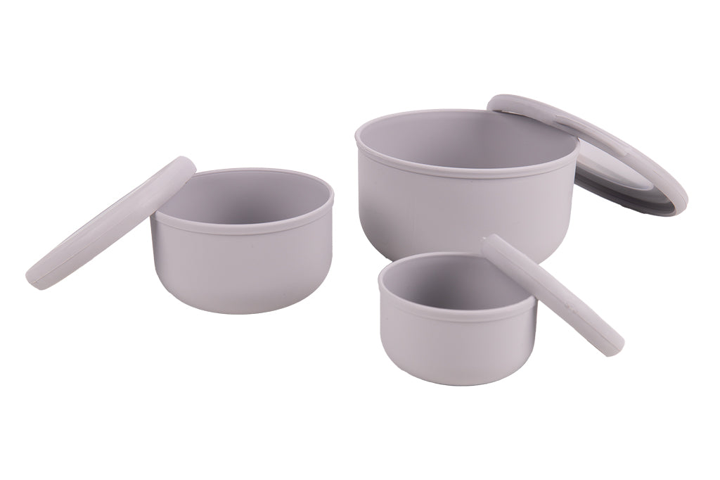 Cofan – Set de 3 Recipientes Redondos con Tapa 100 ml, 250 ml y 500 ml | PP + TPE | Colores Surtidos